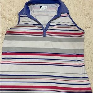 Women’s sleeveless golf shirt.